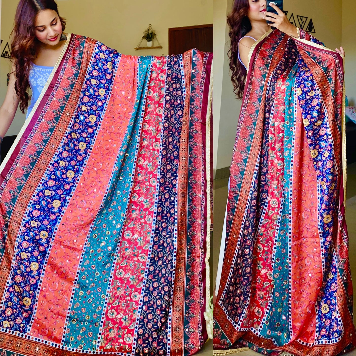Falak Mirror Work Dupatta