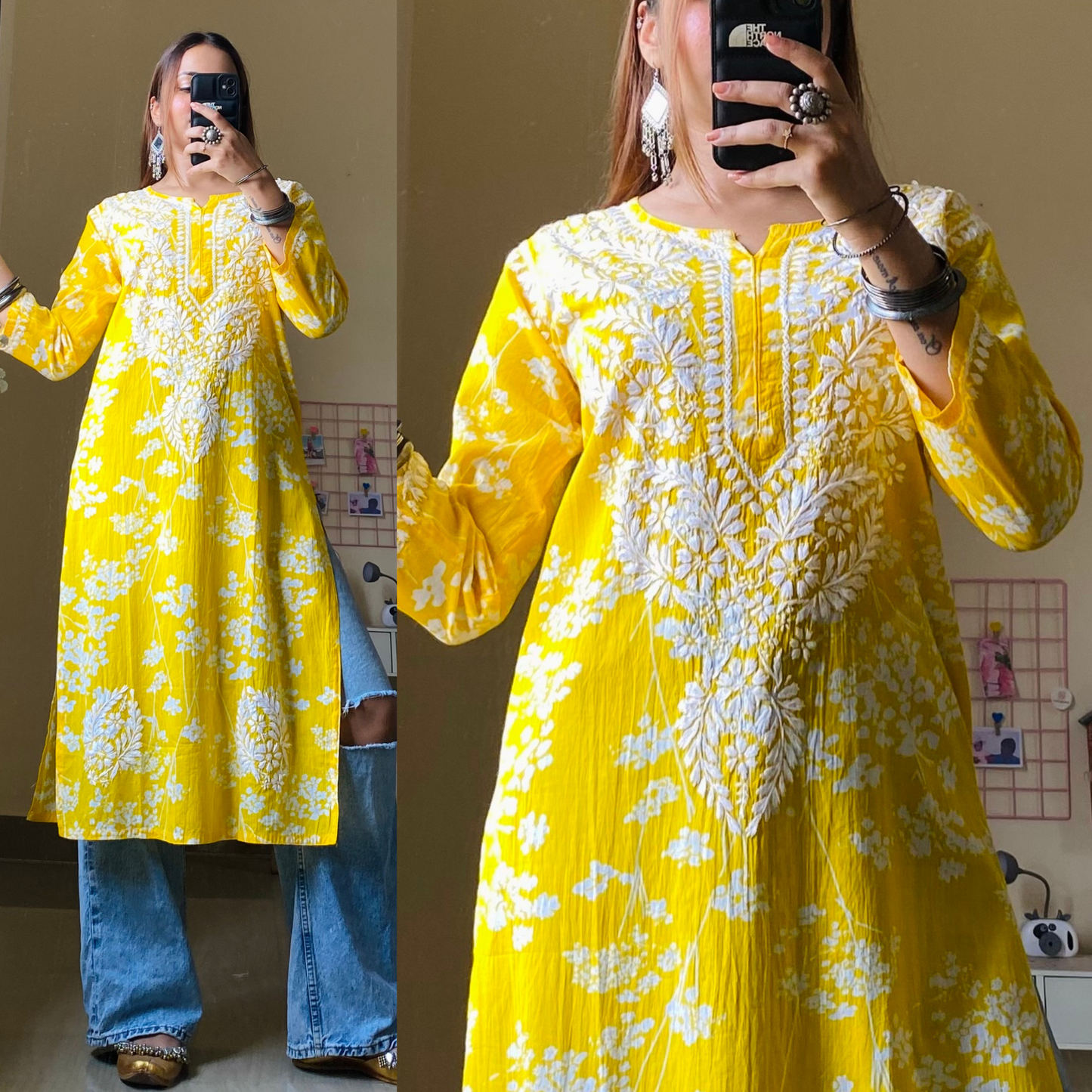Alizeh Malmal Cotton Chikankari Kurti