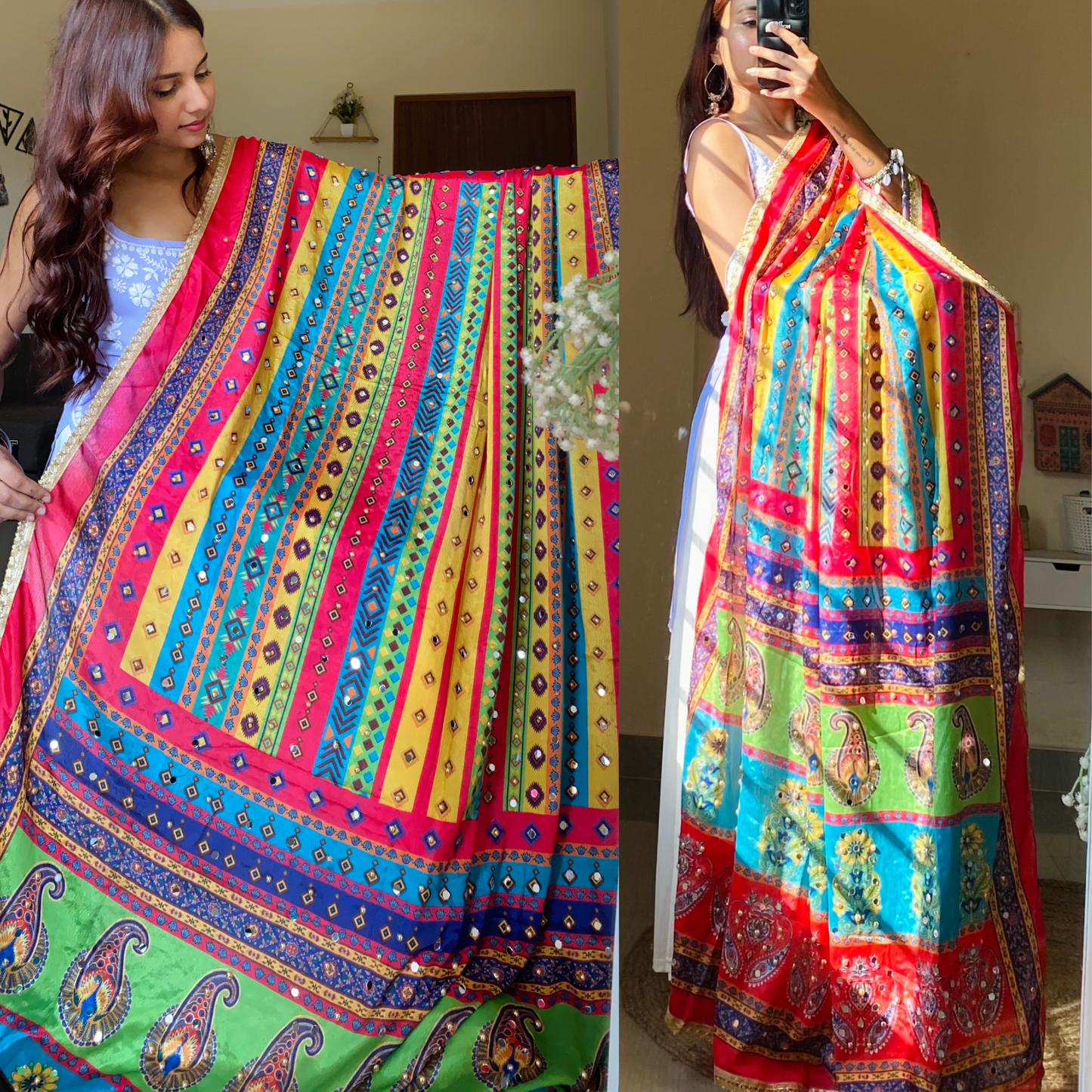 Mirror Work Duptta-Manjari