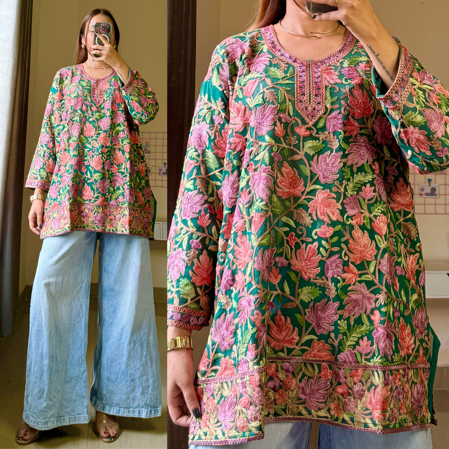 Kasish Kashmiri Aari Kurti Short