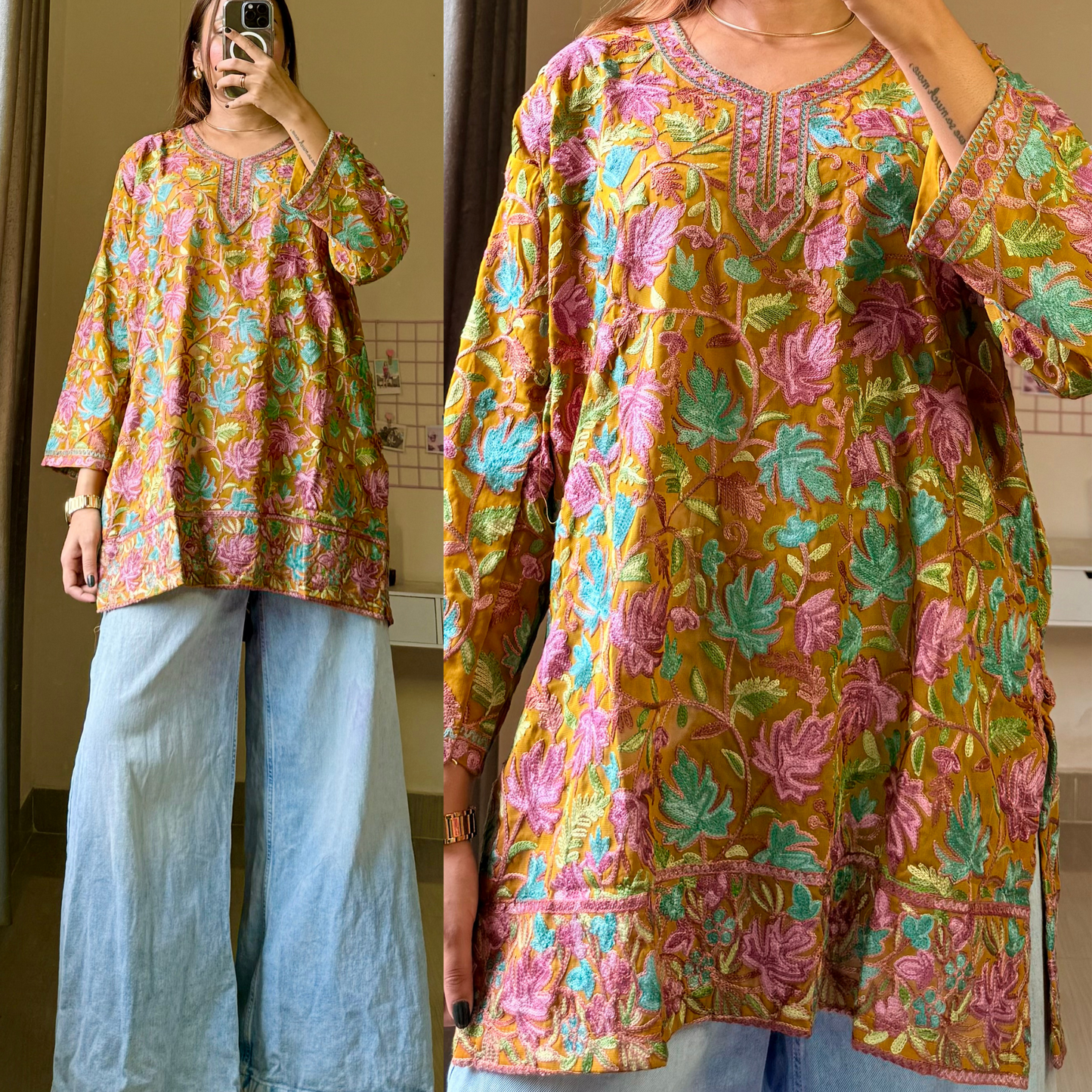 Kasish Kashmiri Aari Kurti Short