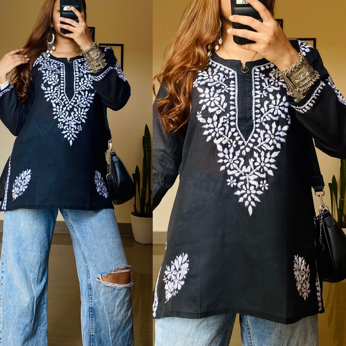 Short Cotton Chikankari Top