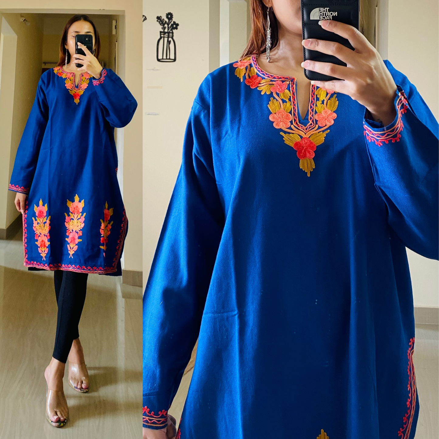Zooni Woollen Kashmiri Pheran-Blue