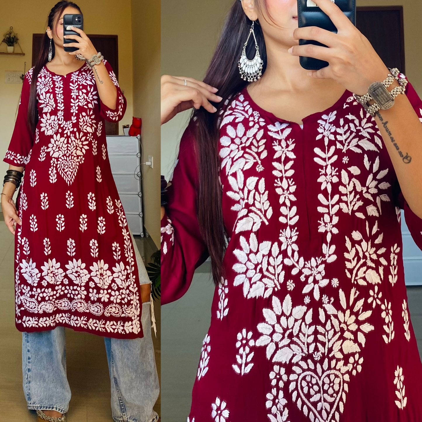 Luv Modal Chikankari Kurti
