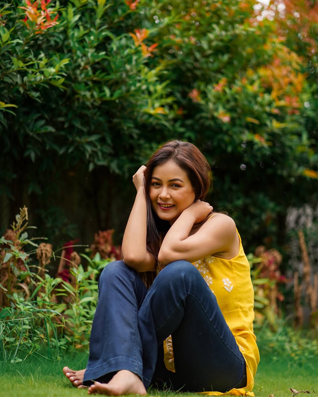 Noor Noodle Strap Chikankari Kurti- Yellow