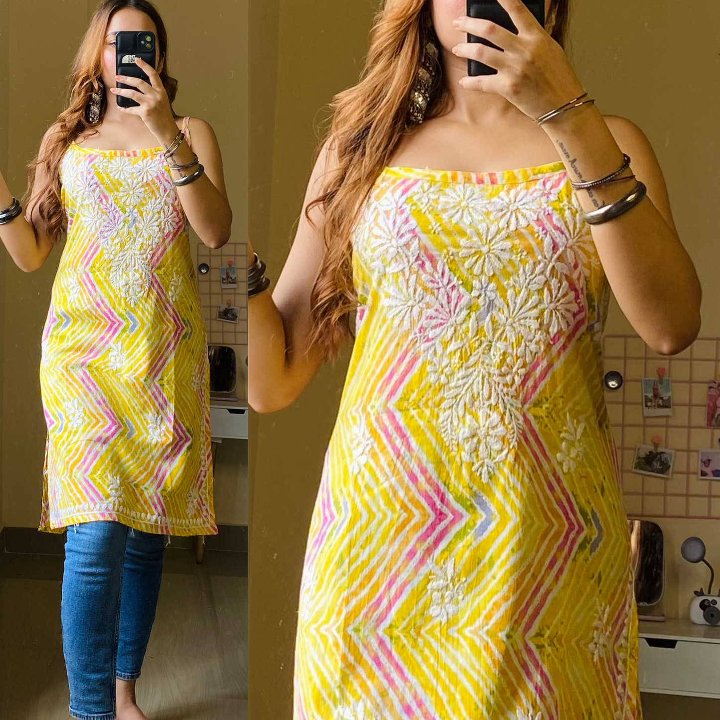 Misha Noodle Strap Malmal Kurti
