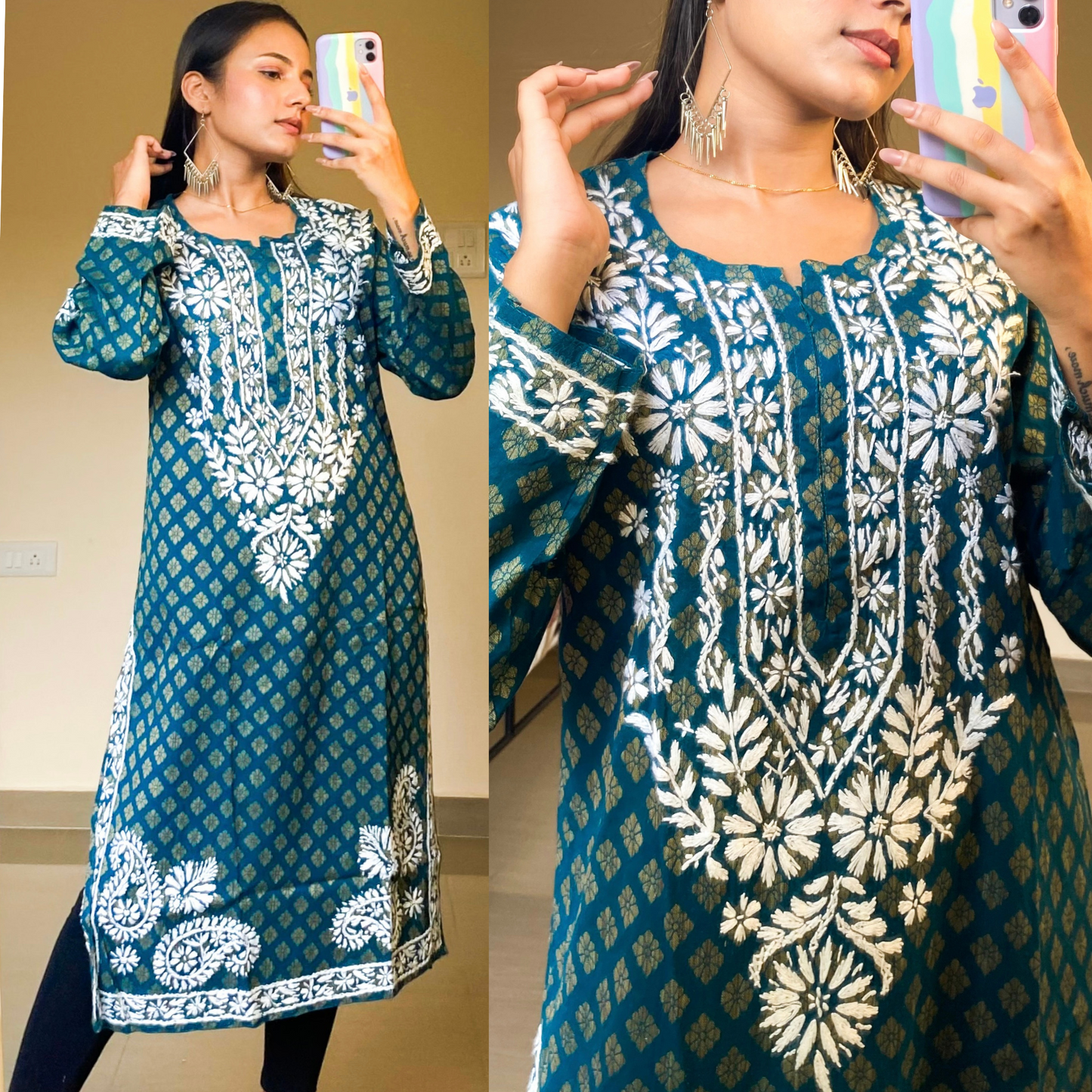 Jackot Chikankari Stright Kurti