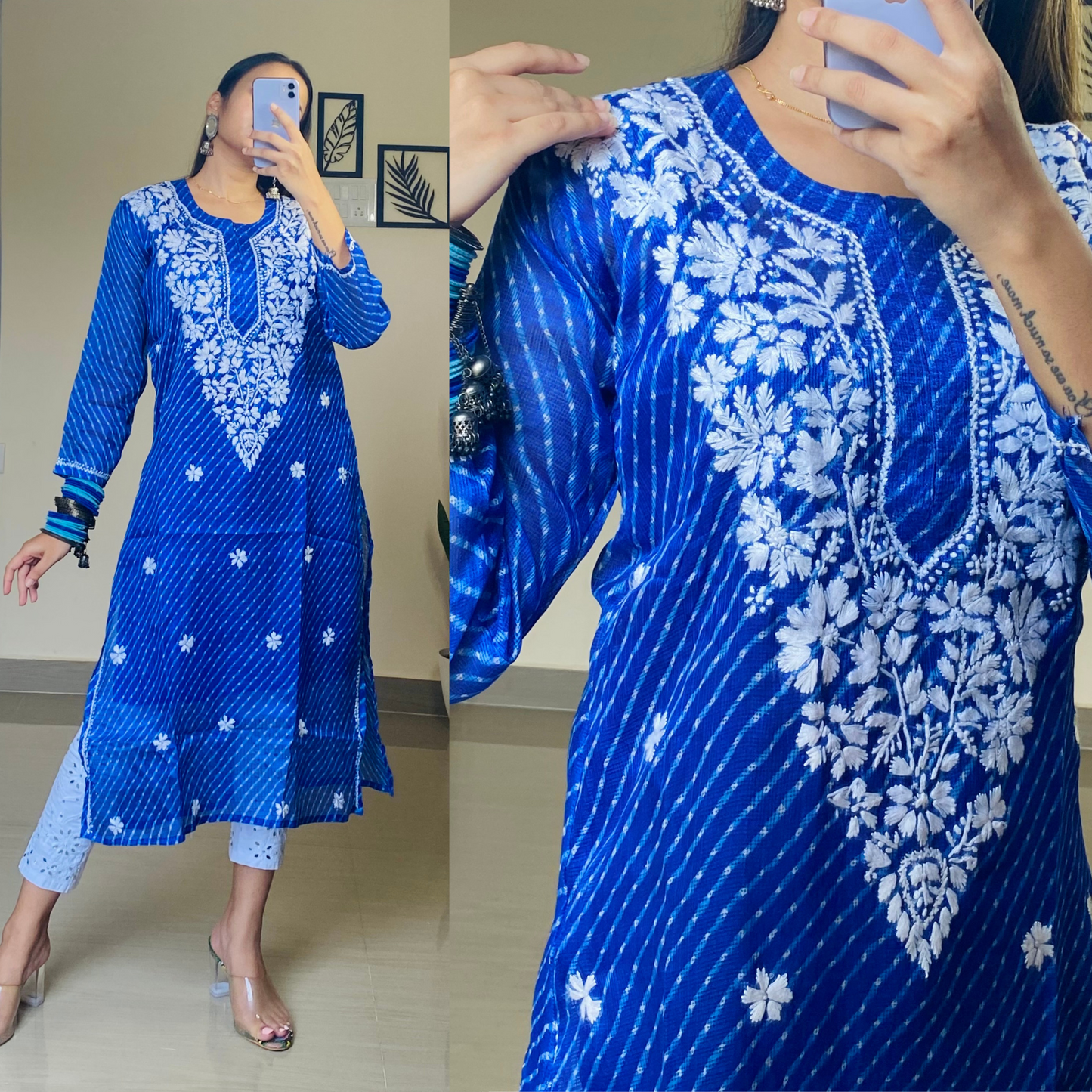 Jodha Kota Chikankari Kurti