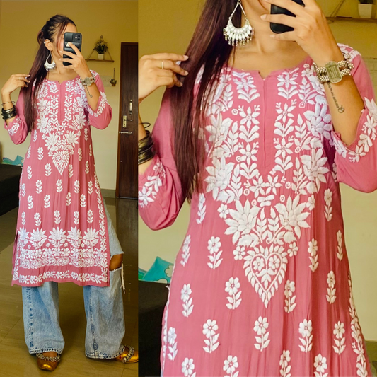 Luv Modal Chikankari Kurti