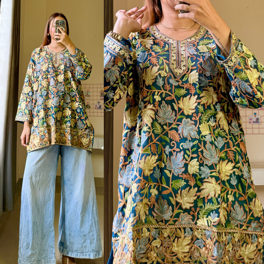 Kasish Kashmiri Aari Kurti Short