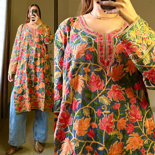 Kasish Kashmiri Aari Kurti Long