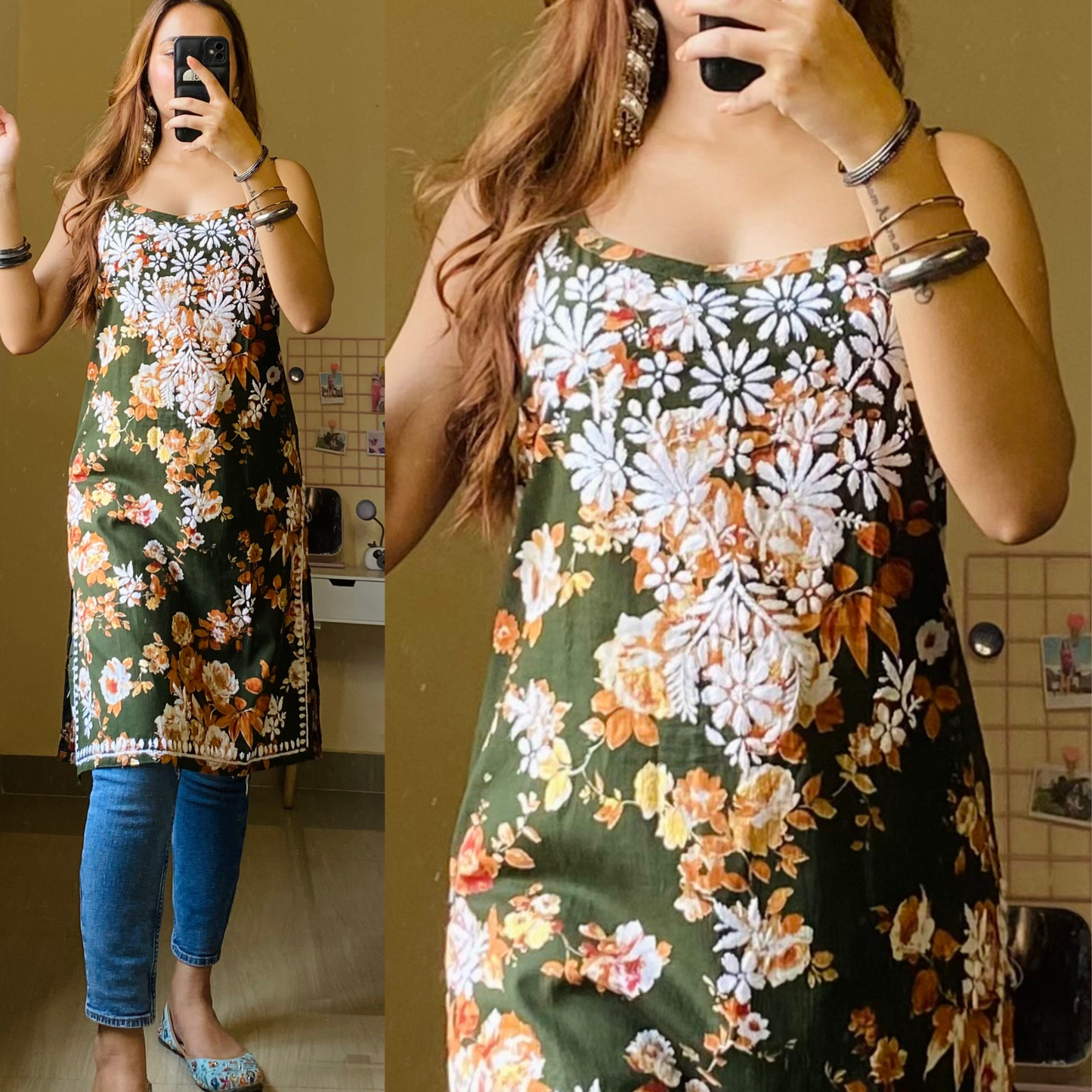 Misha Noodle Strap Malmal Kurti