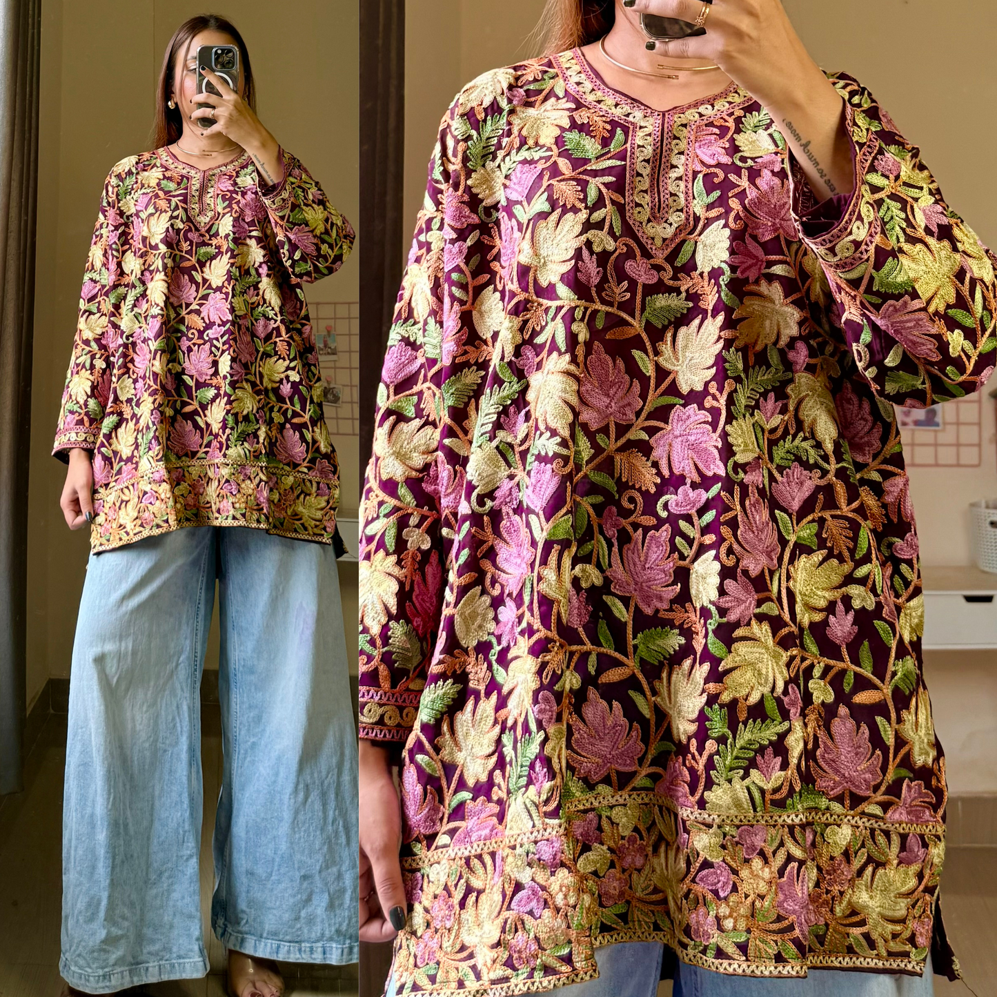 Kasish Kashmiri Aari Kurti Short