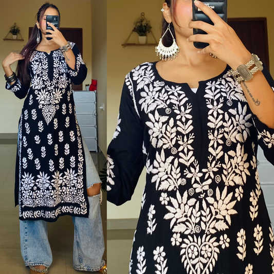 Luv Modal Chikankari Kurti