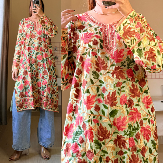 Kasish Kashmiri Aari Kurti Long