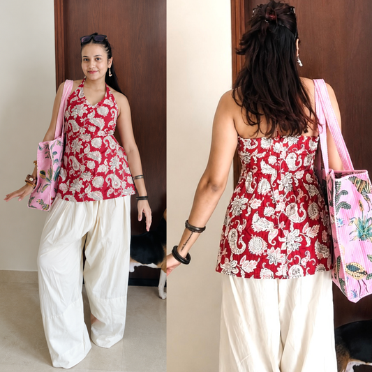 Palak Halter Neck Kurti