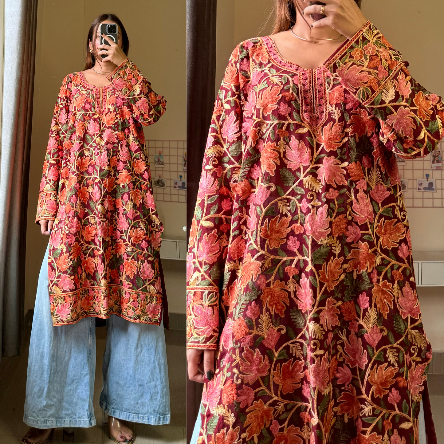 Kasish Kashmiri Aari Kurti Long