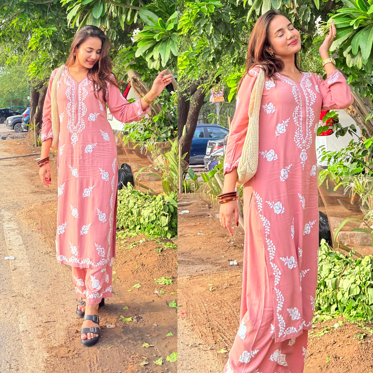 Roop Chikankari Set-Blush Pink
