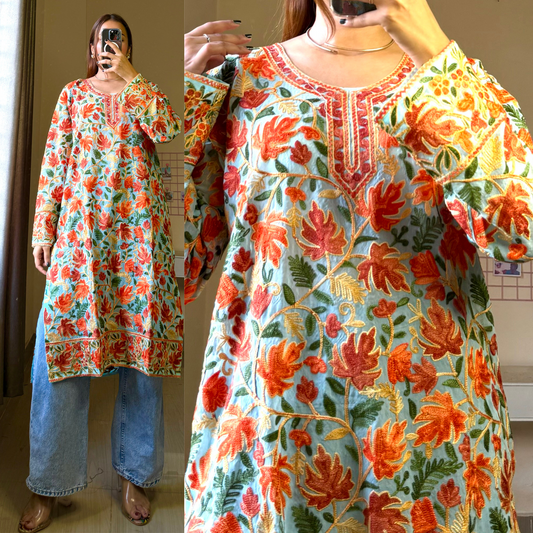 Kasish Kashmiri Aari Kurti Long