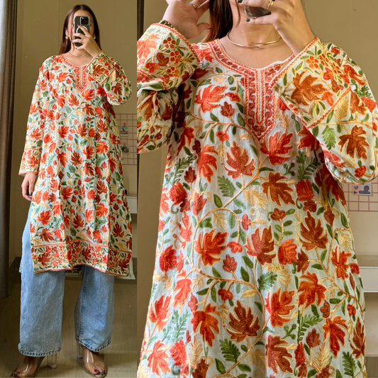 Kasish Kashmiri Aari Kurti Long