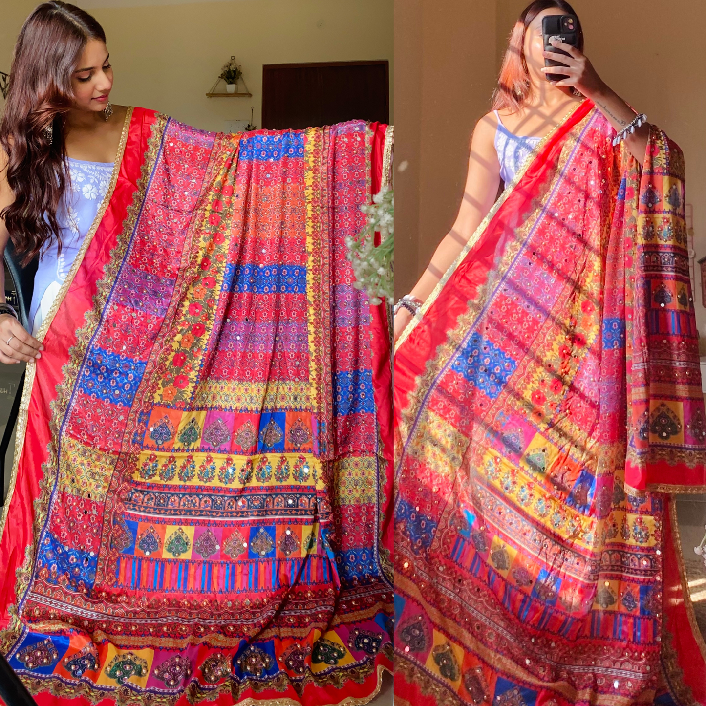 Mirror Work Duptta- Chitralekha