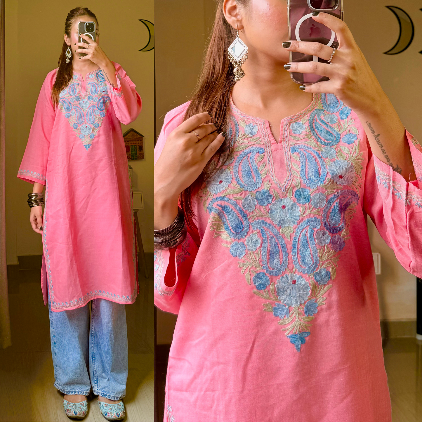 Sufiyana Kashmiri Ruby Cotton Kurti