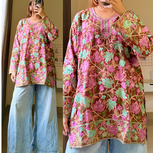 Kasish Kashmiri Aari Kurti Short
