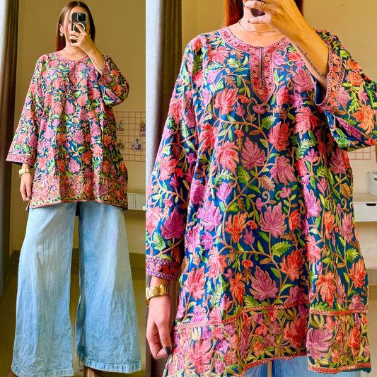 Kasish Kashmiri Aari Kurti Short