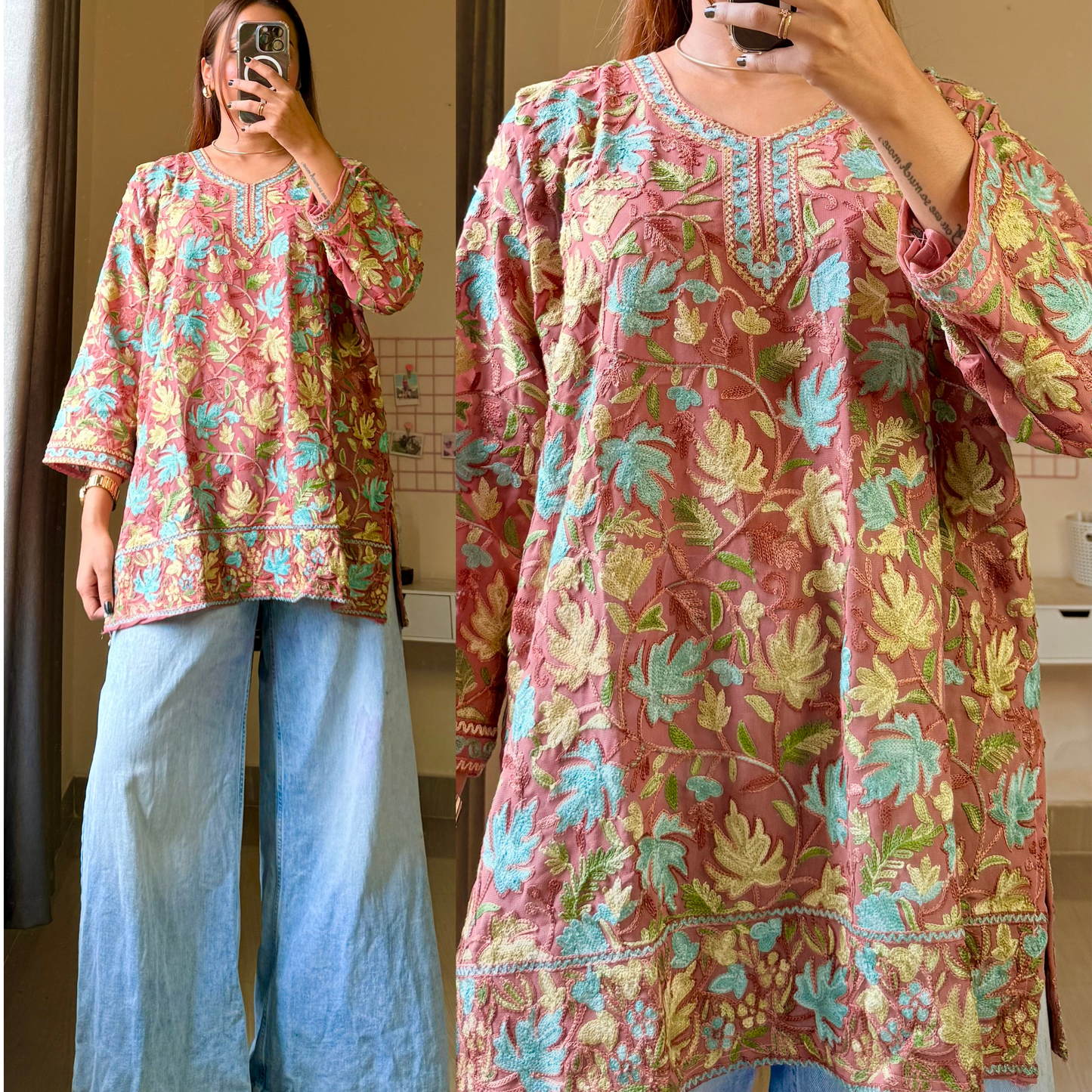 Kasish Kashmiri Aari Kurti Short