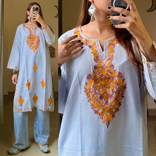 Sufiyana Kashmiri Ruby Cotton Kurti