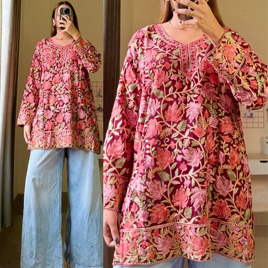 Kasish Kashmiri Aari Kurti Short