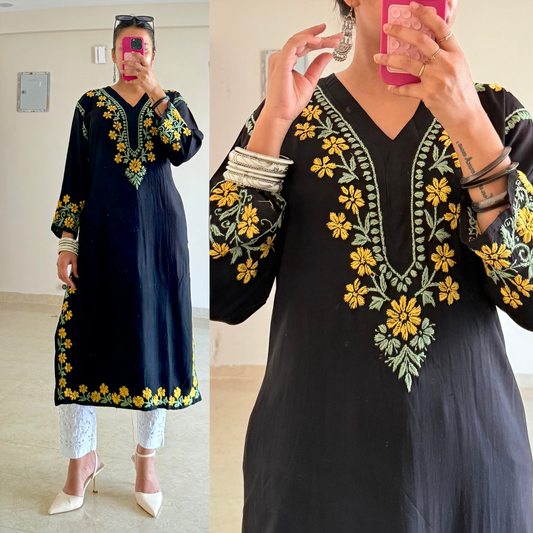 Masakali Chikankari Kurti-Multi thread