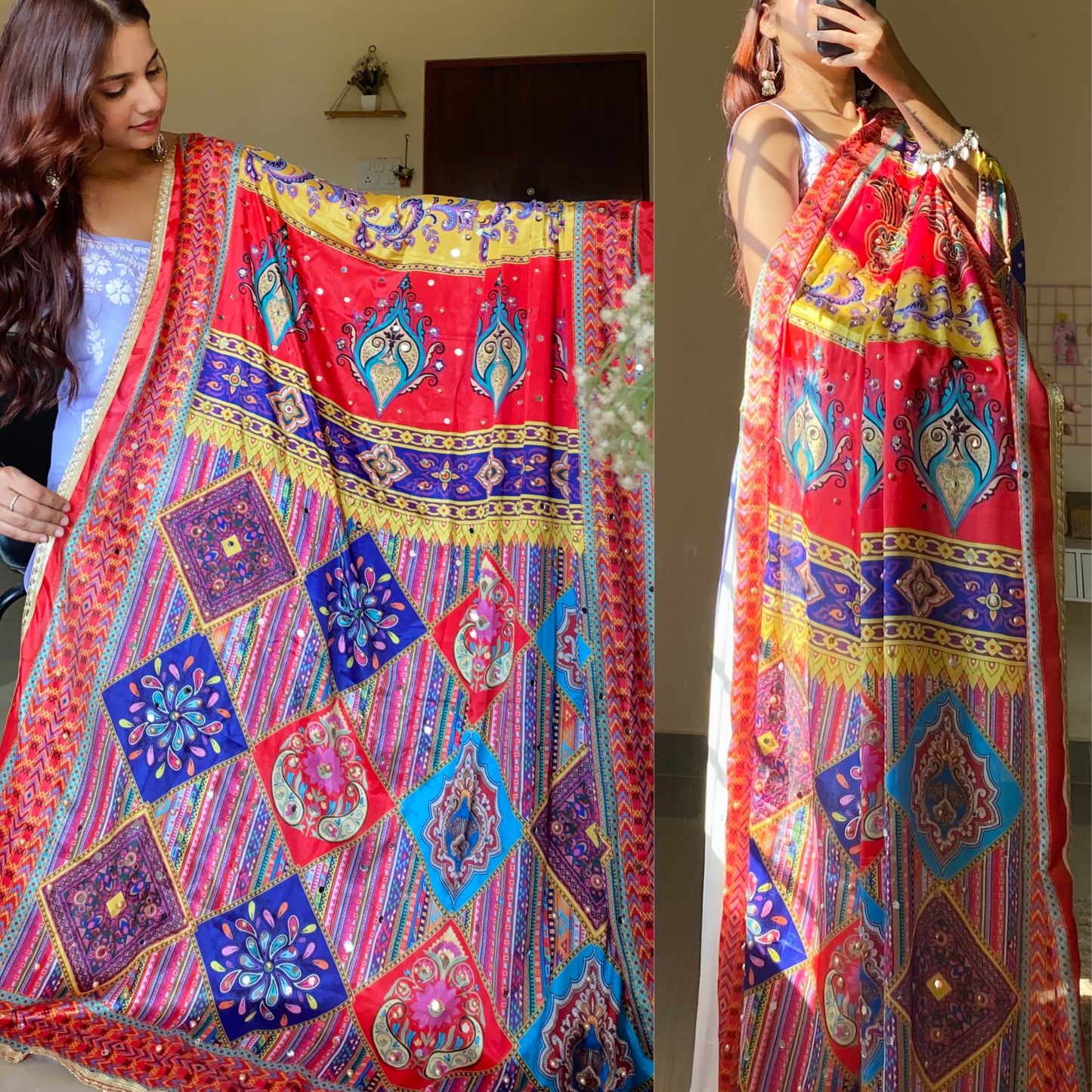 Mirror Work Duptta- Anokhi