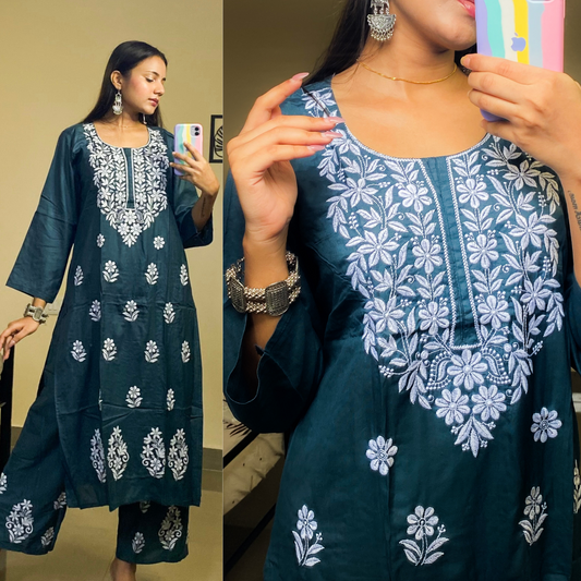 Mahira Palazzo set- Seaweed