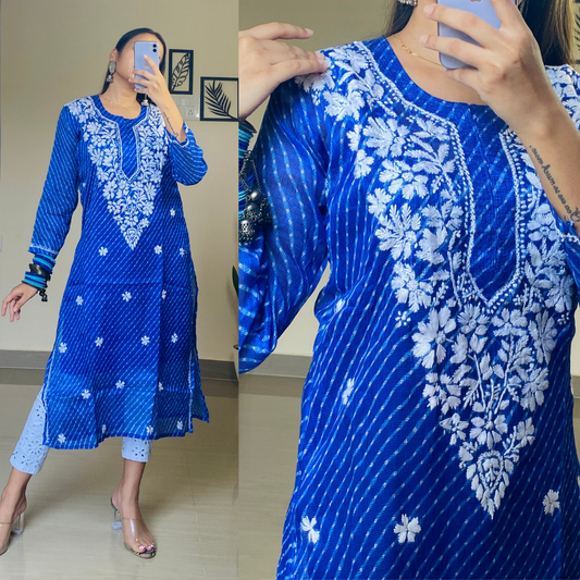 Jodha Kota Chikankari Kurti